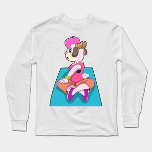 Goat at Yoga on Yoga mat Long Sleeve T-Shirt